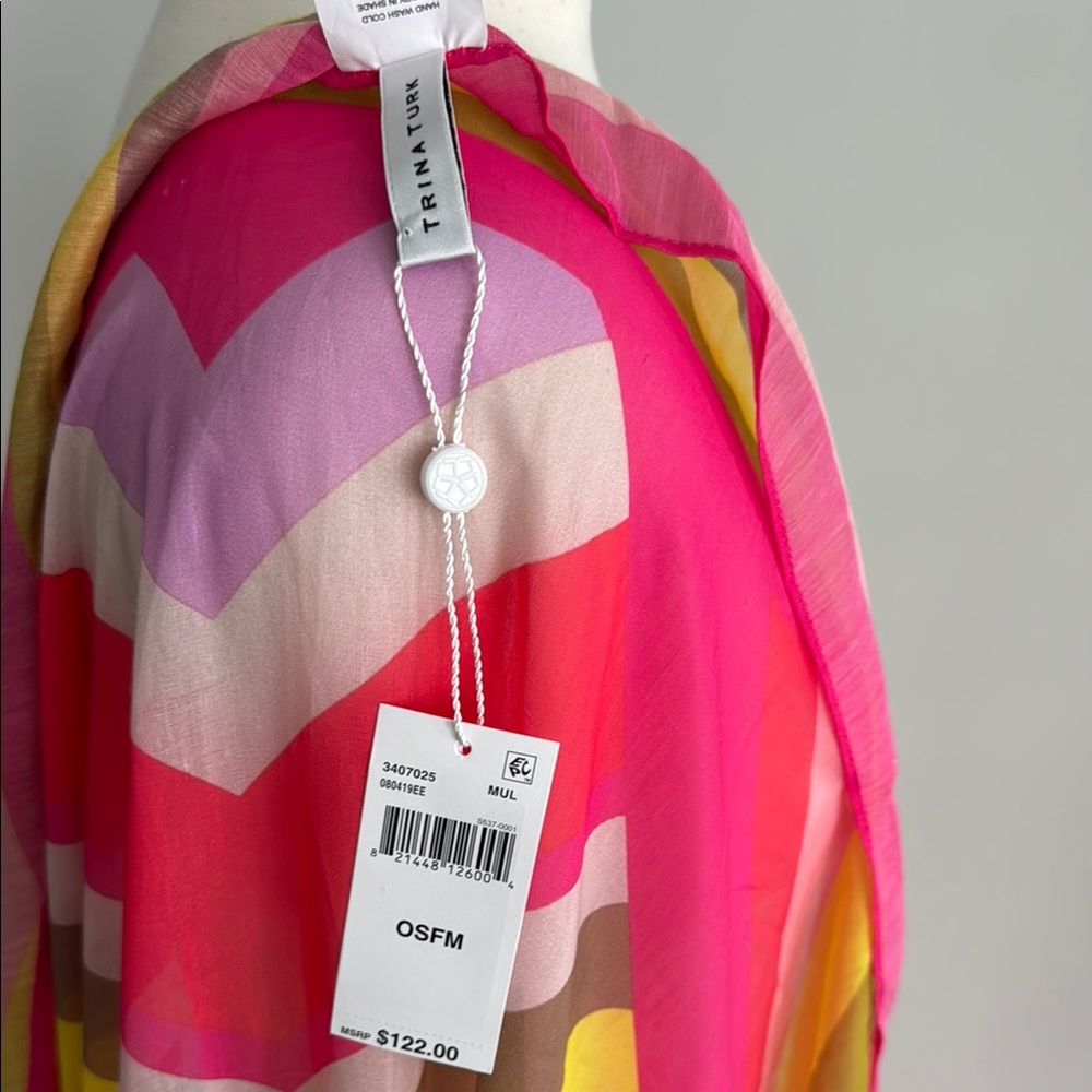 Trina Turk Multicolor Chevron Pattern Sarong / wrap / beachwear